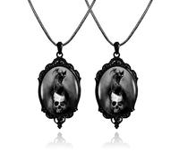 WCRAZYE Gothic Halloween Necklace for Women Men - Mysterious Witch Pendant, Bat Necklace, Goth Life Tree, Black Raven Crow Pendant - Accessories Jewelry Gifts, L, Zinc, No Gemstone