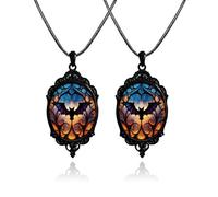 WCRAZYE Gothic Halloween Necklace for Women Men - Mysterious Witch Pendant, Bat Necklace, Goth Life Tree, Black Raven Crow Pendant - Accessories Jewelry Gifts, L, Zinc, No Gemstone