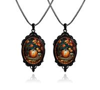 WCRAZYE Gothic Halloween Necklace for Women Men - Mysterious Witch Pendant, Bat Necklace, Goth Life Tree, Black Raven Crow Pendant - Accessories Jewelry Gifts, L, Zinc, No Gemstone