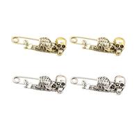 WCRAZYE Gothic Skull Brooches for Women Men Vintage Punk Rhinestone Hat Skeleton Brooch Halloween Jacket Jewelry Accessories, L, Alloy Steel, crystal