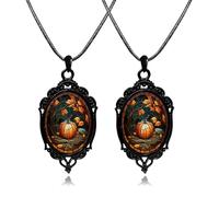 WCRAZYE Gothic Witch Raven Necklace for Men Women Unique Vintage Punk Goth Mystic Witch Crow Glass Pendant Choker Necklace Halloween Cosplay Jewelry Gifts, Glass, No Gemstone