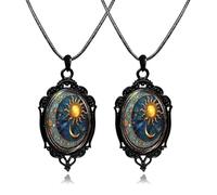 WCRAZYE Gothic Witch Raven Necklace for Men Women Unique Vintage Punk Goth Mystic Witch Crow Glass Pendant Choker Necklace Halloween Cosplay Jewelry Gifts, Glass, No Gemstone