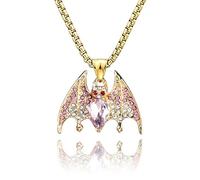WCRAZYE Halloween Black Cat Pendant Necklace for Women Men Sparkly Rhinestone Charm Witch Hat Bat Pumpkin Ghost Necklace Halloween Witch Jewelry , M, Alloy Steel, Cubic Zirconia