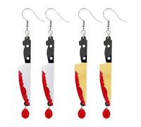 WCRAZYE Knife Earrings for Men Women Unique Acrylic Lightweight Punk Gothic Horror Sword Dagger Knife Dangle Drop Statement Earrings Hip Hop Halloween Jewelry, L, Acrylic, No Gemstone