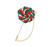 WCRAZYE Men Cloth Rose Flower with Gold Leaf Brooches Men's Satin Lapel Pins with Metal Chain Red Blue Rose Floral Lapel Stick Handmade Boutonniere Pins for Suit Wedding Brooch Career Suit Tuxedo of