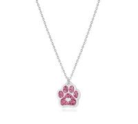 WCRAZYE Paw Necklace for Women Dainty Love Heart Paw Necklace Lovely Animal Puppy Dog Cat Pet Paw Print Pendant Necklace Christmas Jewelry, M, Alloy Steel, Cubic Zirconia