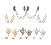 WCRAZYE Retro Hollow Pattern and Angle Triangle Collar Pins for Men Women Fashion Simple Gold Silver Palace Brooch Clip Pin Brooches Buckle Shirt Collar Decoration Parts, L, Metal, no gemstone