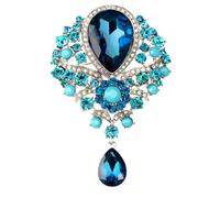 WCRAZYE Rhinestone Bridal Brooch for Women Delicate Sparkly Crystal Bouquet Flower Teardrop Brooch Pin Elegant Large Gorgeous Bouquet Brooch Pin Clothing Hat Bag Accessories Christmas Wedding Bridal