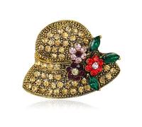 WCRAZYE Rhinestone Hat Brooch Pin for Women Girls Dainty Classic Crystal Flower Hat Lapel Pins Elegant Dress Boutonniere Corsage Suit Tie Accessories Wedding Party Brooches Jewelry for Lady Bff