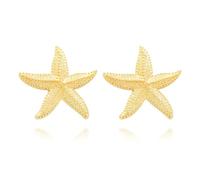 WCRAZYE Starfish Earrings for Women Girls Boho Large Ocean Star Statement Fashion Gold Sea Stud Earrings Summer Beach Jewelry Gifts Accessories, Zinc, No Gemstone