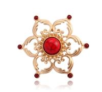 WCRAZYE Turquoise Flower Brooch Pin for Women Vintage Baroque Boho Victorian Style Brooches Lapel Pins Birthday Party Christmas Jewelry, M, Metal, cubic zirconia