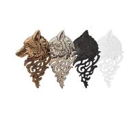 WCRAZYE Vintage Wolf Head Lapel Brooch Set for Men Women Antique Animal Dire Wolf Head Coyote Antique Retro Lapel Brooches Badge Men's Suits Buckle Neckwear Accessories, Alloy Steel, no gemstone