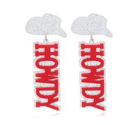 WCRAZYE Western Acrylic HOWDY Glitter Drop Dangle Earrings for Women Lightweight Hat Western Earrings Rodeo Disco Dangle Earrings Country Concert Party Southern Jewelry Rodeo Outfits Accessories, M