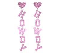 WCRAZYE Western Acrylic HOWDY Glitter Drop Dangle Earrings for Women Lightweight Hat Western Earrings Rodeo Disco Dangle Earrings Country Concert Party Southern Jewelry Rodeo Outfits Accessories, M