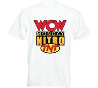 WCW Monday Night Nitro T Shirt Mens Round Neck Short Sleeves Bottoming T-Shirt White M