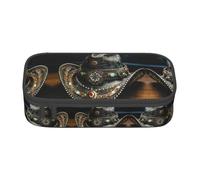 WCXTHGFA American West Rodeo Hat Print Stylish Pencil Case,Large Capacity Pencil Pouch,Ideal for Travel Or Daily Use