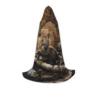 WCXTHGFA Beaver Working Print Halloween Costume,Medieval Cape With Comfortable Hood,For Cosplay,Parties And More