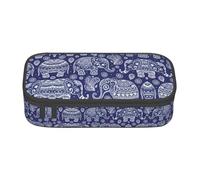 WCXTHGFA Boho Elephant Print Stylish Pencil Case,Large Capacity Pencil Pouch,Ideal for Travel Or Daily Use