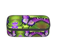 WCXTHGFA Butterfly Purple Print Stylish Pencil Case,Large Capacity Pencil Pouch,Ideal for Travel Or Daily Use