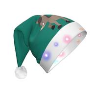 WCXTHGFA Cartoon Donkey Print Adult Led Christmas Hat,Novelty Party Headgear And Xmas Decoration,Festive Fashion Hat