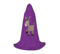 WCXTHGFA Cartoon Donkey Print Halloween Costume,Medieval Cape With Comfortable Hood,For Cosplay,Parties And More