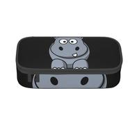 WCXTHGFA Cartoon Hippo Print Stylish Pencil Case,Large Capacity Pencil Pouch,Ideal for Travel Or Daily Use