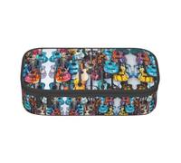 WCXTHGFA Color Acoustic and Guitars Print Stylish Pencil Case,Large Capacity Pencil Pouch,Ideal for Travel Or Daily Use