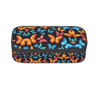 WCXTHGFA Colorful Butterfly Print Stylish Pencil Case,Large Capacity Pencil Pouch,Ideal for Travel Or Daily Use
