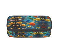 WCXTHGFA Colorful Fishes Print Stylish Pencil Case,Large Capacity Pencil Pouch,Ideal for Travel Or Daily Use