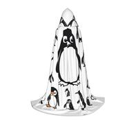 WCXTHGFA Cute Penguin Print Halloween Costume,Medieval Cape With Comfortable Hood,For Cosplay,Parties And More