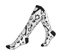 WCXTHGFA Cute Penguin Print Sports Compression Socks,Womens Running Socks,For Running,Football And Everyday Use