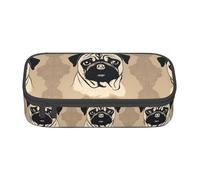 WCXTHGFA Cute Pug Dog Print Stylish Pencil Case,Large Capacity Pencil Pouch,Ideal for Travel Or Daily Use