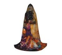 WCXTHGFA Dance With Music Print Halloween Costume,Medieval Cape With Comfortable Hood,For Cosplay,Parties And More