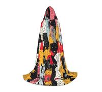 WCXTHGFA Dogs Pattern Print Halloween Costume,Medieval Cape With Comfortable Hood,For Cosplay,Parties And More