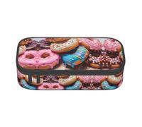 WCXTHGFA Donuts Print Stylish Pencil Case,Large Capacity Pencil Pouch,Ideal for Travel Or Daily Use