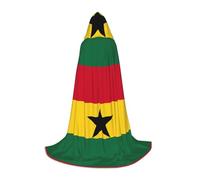 WCXTHGFA Flag Of Ghana Print Halloween Costume,Medieval Cape With Comfortable Hood,For Cosplay,Parties And More