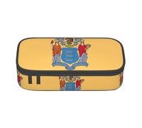 WCXTHGFA Flag of New Jersey Print Stylish Pencil Case,Large Capacity Pencil Pouch,Ideal for Travel Or Daily Use