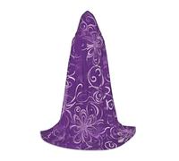 WCXTHGFA Floral Swirls Ivy Print Halloween Costume,Medieval Cape With Comfortable Hood,For Cosplay,Parties And More