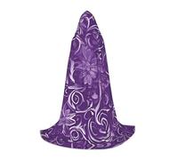 WCXTHGFA Floral Swirls Ivy Print Halloween Costume,Medieval Cape With Comfortable Hood,For Cosplay,Parties And More