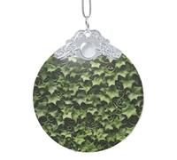 WCXTHGFA Floral Swirls Ivy Print Round Pendant,Indoor Use Glass Round Pendant For Creative Decoration,Anniversary Present