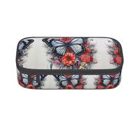 WCXTHGFA Flower and Butterfly Print Stylish Pencil Case,Large Capacity Pencil Pouch,Ideal for Travel Or Daily Use