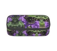 WCXTHGFA Flower Butterfly Print Stylish Pencil Case,Large Capacity Pencil Pouch,Ideal for Travel Or Daily Use
