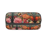 WCXTHGFA Flowers and Butterfly Print Stylish Pencil Case,Large Capacity Pencil Pouch,Ideal for Travel Or Daily Use