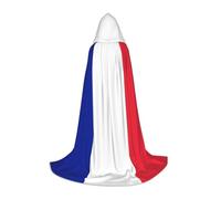 WCXTHGFA French Flag Print Halloween Costume,Medieval Cape With Comfortable Hood,For Cosplay,Parties And More