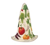 WCXTHGFA Introduction Of Various Vegetables Print Halloween Costume,Medieval Cape With Comfortable Hood,For Cosplay,Parties And More