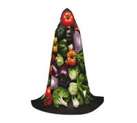 WCXTHGFA Introduction Of Various Vegetables Print Halloween Costume,Medieval Cape With Comfortable Hood,For Cosplay,Parties And More