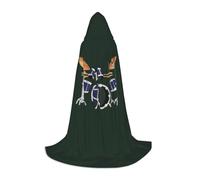WCXTHGFA Jazz Drum Print Halloween Costume,Medieval Cape With Comfortable Hood,For Cosplay,Parties And More