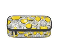 WCXTHGFA Lemon Fruit Pattern Print Stylish Pencil Case,Large Capacity Pencil Pouch,Ideal for Travel Or Daily Use