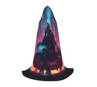 WCXTHGFA Music Print Halloween Costume,Medieval Cape With Comfortable Hood,For Cosplay,Parties And More