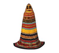 WCXTHGFA Native American Pattern Print Halloween Costume,Medieval Cape With Comfortable Hood,For Cosplay,Parties And More